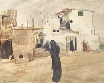 Camillo Innocenti - En la calle en El Cairo